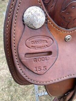 Used 15.5 Dakota tooled Western Show Saddle WithMontana silver US made