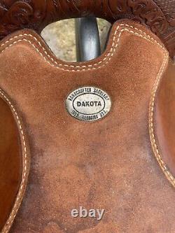 Used 15.5 Dakota tooled Western Show Saddle WithMontana silver US made