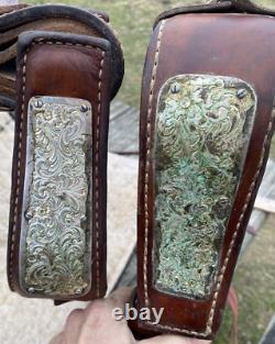 Used 15.5 Dakota tooled Western Show Saddle WithMontana silver US made