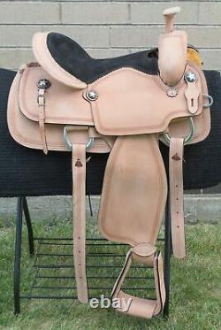 Used 15.5 Tough 1 Rough Out Western Roping Ranch Work Leather Horse Saddle