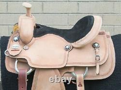 Used 15.5 Tough 1 Rough Out Western Roping Ranch Work Leather Horse Saddle