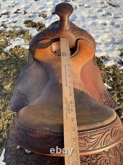 Used 15.5 tooled Western Show Saddle US made Geidel's Custom Saddlery