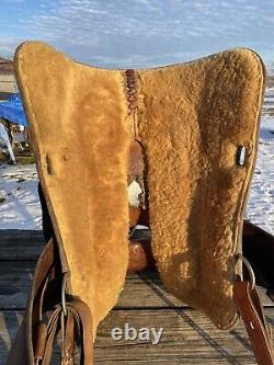 Used 15.5 tooled Western Show Saddle US made Geidel's Custom Saddlery