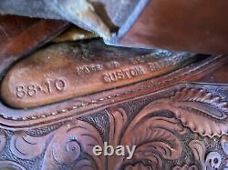 Used 15.5 tooled Western Show Saddle US made Geidel's Custom Saddlery