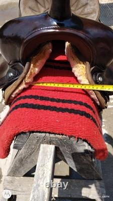 Used 15 Big Horn brown Western saddle 102 US made VGC