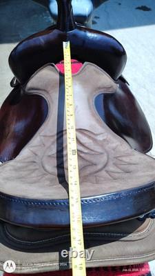 Used 15 Big Horn brown Western saddle 102 US made VGC