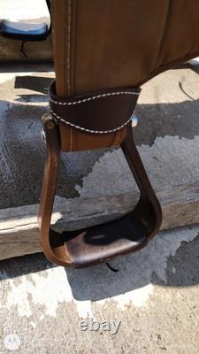 Used 15 Big Horn brown Western saddle 102 US made VGC