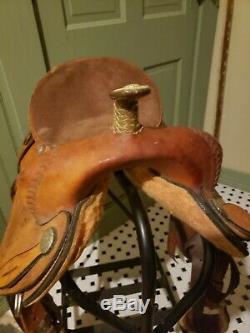 Used 15 Johnny Ruff Custom Barrel Trail Western Horse Saddle Made in USA