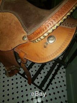 Used 15 Johnny Ruff Custom Barrel Trail Western Horse Saddle Made in USA