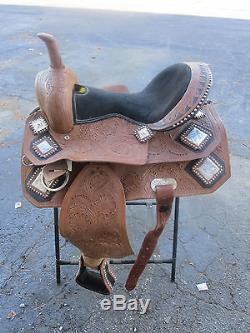 Used 15 Roping Roper Barrel Racing Trail Pleasure Leather Western Horse Saddle
