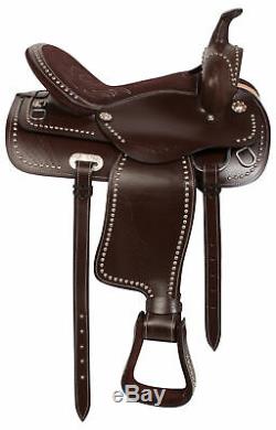 Used 15 Silver Studded Western Show Leather Parade Trail Horse Saddle Comfy