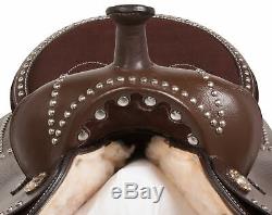 Used 15 Silver Studded Western Show Leather Parade Trail Horse Saddle Comfy