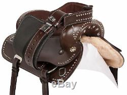 Used 15 Silver Studded Western Show Leather Parade Trail Horse Saddle Comfy