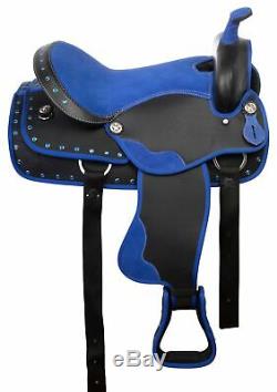 Used 15 Teal Barrel Racing Western Trail Riding Show Light Weight Horse Saddle