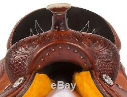 Used 16 17 18 Roughout Leather Ranch Work Pleasure Trail Western Horse Saddle