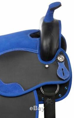 Used 16 Blue Western Horse Saddle Tack Barrel Racer Trail Riding