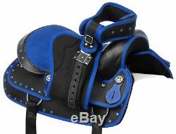 Used 16 Blue Western Horse Saddle Tack Barrel Racer Trail Riding