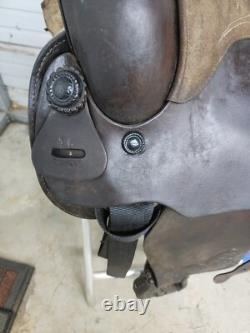 Used 16 Brown Color leather Roping Saddle with Tooling #1201