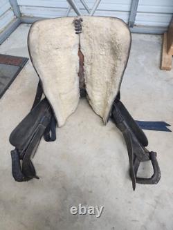 Used 16 Brown Color leather Roping Saddle with Tooling #1201