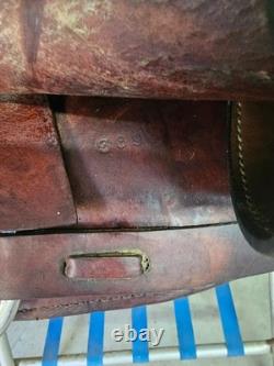 Used 16 Brown Leather Cutting Saddle withAll Smooth Leather