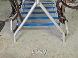 Used 16 Brown Leather Cutting Saddle withAll Smooth Leather