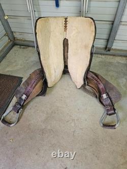 Used 16 Brown Leather Cutting Saddle withAll Smooth Leather