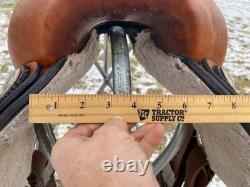 Used 16 Congress Leather close contact Western Show Saddle Withsilver US made
