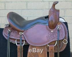 Used 16 Extra Comfortable Western Trail Endurance Leather Tooled Horse Saddle