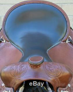 Used 16 Extra Comfortable Western Trail Endurance Leather Tooled Horse Saddle