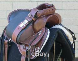 Used 16 Extra Comfortable Western Trail Endurance Leather Tooled Horse Saddle