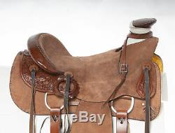 Used 16 Rough Out Wade Tree Roping Ranch Work Western Leather Horse Saddle