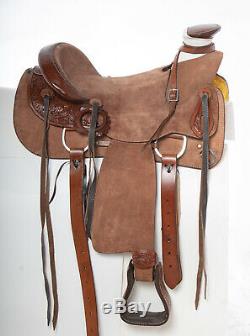 Used 16 Rough Out Wade Tree Roping Ranch Work Western Leather Horse Saddle