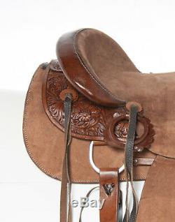 Used 16 Rough Out Wade Tree Roping Ranch Work Western Leather Horse Saddle