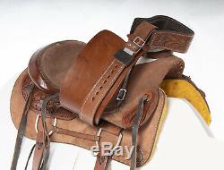 Used 16 Rough Out Wade Tree Roping Ranch Work Western Leather Horse Saddle