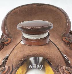 Used 16 Rough Out Wade Tree Roping Ranch Work Western Leather Horse Saddle