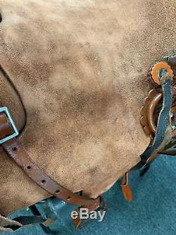 Used 16 Rough Out Wade Tree Roping Ranch Work Western Leather Horse Saddle