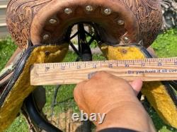 Used 16 Silver Royal cactus Western barrel saddle
