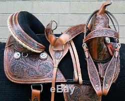 Used 16 Treeless Horse Saddle Extra Wide Western Trail Show Leather Tack