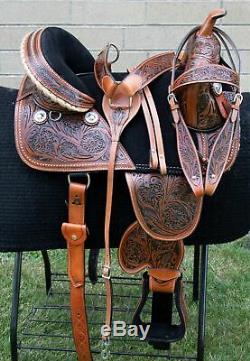 Used 16 Treeless Horse Saddle Extra Wide Western Trail Show Leather Tack