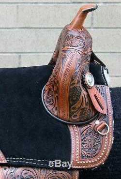 Used 16 Treeless Horse Saddle Extra Wide Western Trail Show Leather Tack