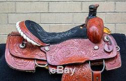 Used 16 Western Roping Premium Thick Leather Ranch Work Cowboy Horse Saddle