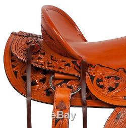 Used 16 Western Roping Ranch Pleasure Trail Horse Leather Saddle Tack Set