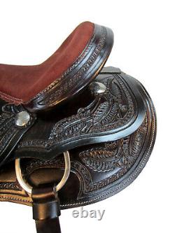 Used 17 16 15 Western Saddle Barrel Racing Pleasure Trail Tooled Leather Tack