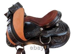 Used 17 16 15 Western Saddle Barrel Racing Pleasure Trail Tooled Leather Tack