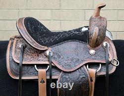 Used 17 Comfy Seat Pleasure Trail Leather Tooled Western Ranching Horse Saddle