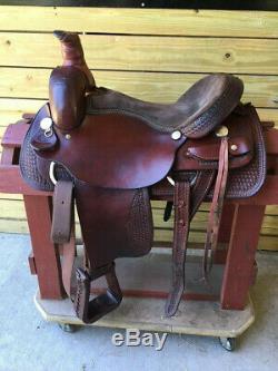 Used 17 Johnny Ruff Custom Ranch Roping Western Horse Saddle USA