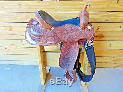 Used 17 Light Oil Circle Y Western Equitation Silver Show Horse Saddle