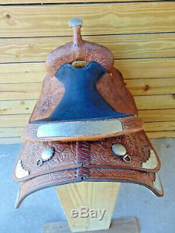 Used 17 Light Oil Circle Y Western Equitation Silver Show Horse Saddle