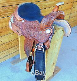 Used 17 Light Oil Circle Y Western Equitation Silver Show Horse Saddle