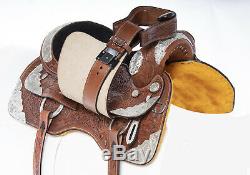 Used 17 Silver Parade Show Premium Hand Carved Leather Western Horse Saddle